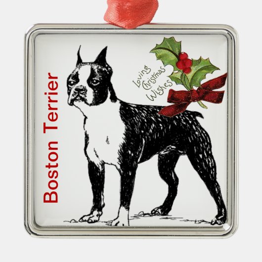 Boston Terrier Kerst Ornament (Voorkant)