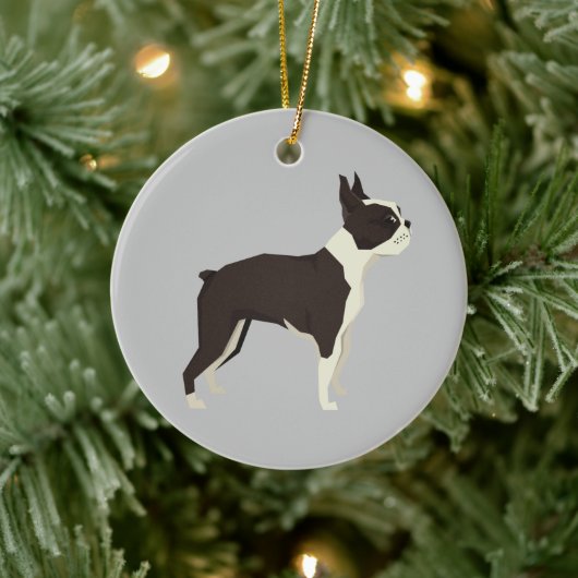 Boston Terrier Kerst Ornament (Boom)