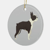 Boston Terrier Kerst Ornament (Links)