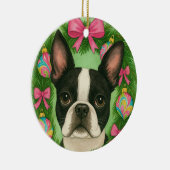 Boston Terrier Kerst Ornament (Rechts)