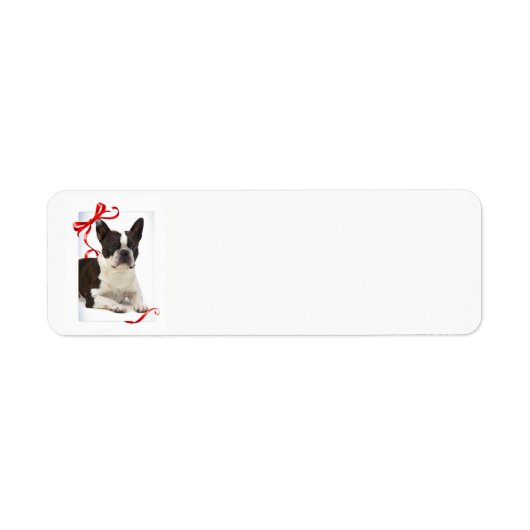 Boston Terrier Kerst retour adreslabels Etiket (Voorkant)