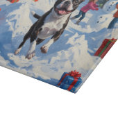 Boston Terrier Kerst Sneeuwlandschap Snijplank (Hoek)