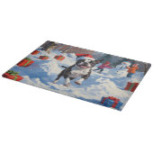 Boston Terrier Kerst Sneeuwlandschap Snijplank (Hoek)