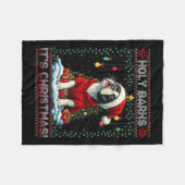 Boston Terrier Kerstboom Decoraties Hondenliefde Fleece Deken (Voorkant (Horizontaal))
