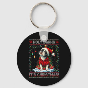 Boston Terrier Kerstboom Decoraties Hondenliefde Sleutelhanger