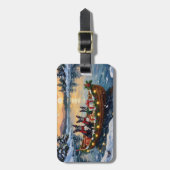 Boston Terrier Kerstboot Vakantie Bagagelabel (Voorkant verticaal)