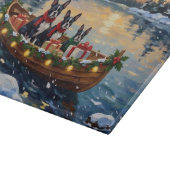Boston Terrier Kerstboot Vakantie Snijplank (Hoek)