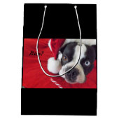 Boston Terrier kerstcadeau Medium Cadeauzakje (Achterkant)