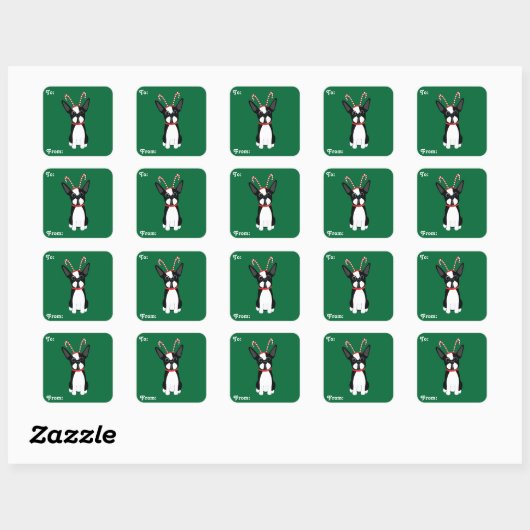 Boston Terrier kerstcadeau Stickers (Vel)