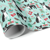 Boston Terrier kerstcadeaurap Cadeaupapier (Rol Hoek)