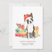 Boston Terrier Kerstcadeaus Vakantie Kaart (Voorkant)
