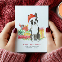 Boston Terrier Kerstcadeaus Vakantiekaart