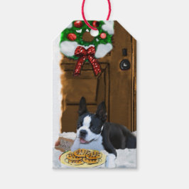 Boston Terrier-kerstcadeautjes Cadeaulabel