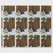 Boston Terrier-kerstcadeautjes Cadeaupapier (Vlak)