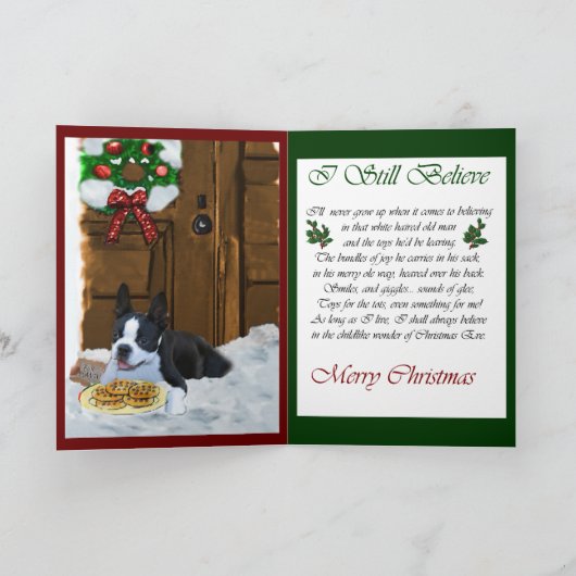 Boston Terrier-kerstcadeautjes Feestdagen Kaart (Binnen)