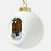 Boston Terrier-kerstcadeautjes Keramische Bal Ornament (Rechts)