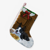 Boston Terrier-kerstcadeautjes Kleine Kerstsok (Voorkant (Hangend))