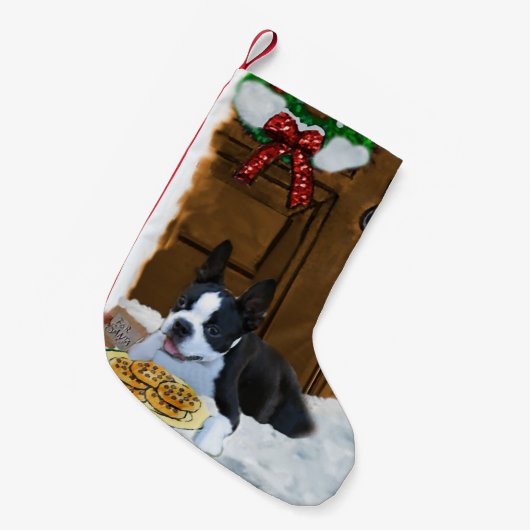 Boston Terrier-kerstcadeautjes Kleine Kerstsok (Voorkant (Hangend))