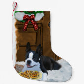 Boston Terrier-kerstcadeautjes Kleine Kerstsok (Voorkant)