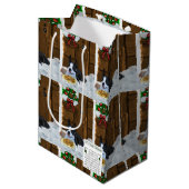 Boston Terrier-kerstcadeautjes Medium Cadeauzakje (Voorkant Gekanteld)