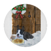 Boston Terrier-kerstcadeautjes Snijplank (Voorkant)