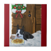 Boston Terrier-kerstcadeautjes Tegeltje (Voorkant)