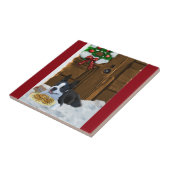 Boston Terrier-kerstcadeautjes Tegeltje (Zijkant)