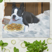 Boston Terrier-kerstcadeautjes Theedoek (Gevouwen)