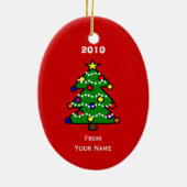 Boston Terrier-kerstCartoon Keramisch Ornament (Achterkant)