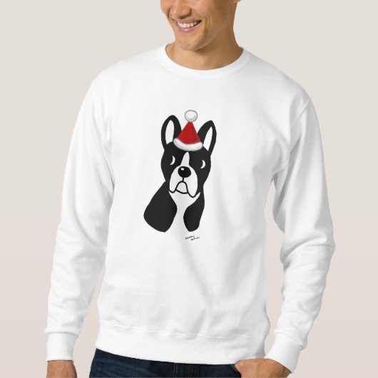 Boston Terrier-kerstCartoon Trui (Voorkant)
