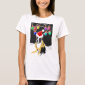Boston Terrier-kerstdames Babydoll Shirt (Voorkant)