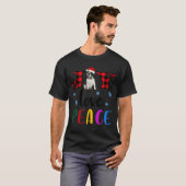 Boston Terrier Kerstfeest Joy Love Peace T-shirt (Voorkant volledig)