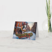 Boston Terrier Kerstfeest Seizoen Kaart (Voorkant)