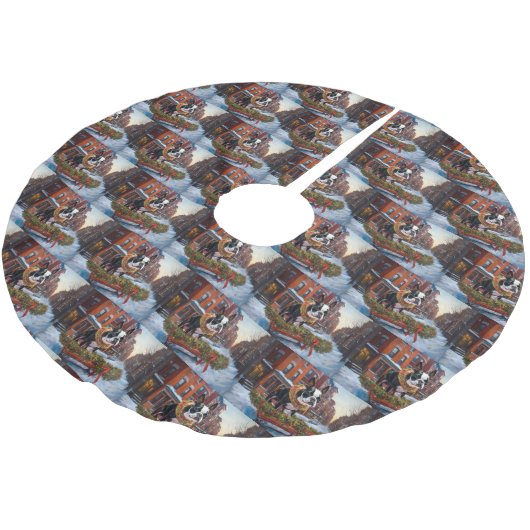 Boston Terrier Kerstfeest Seizoen Kerstboom Rok (Gekanteld)