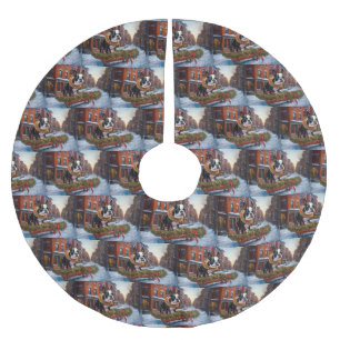 Boston Terrier Kerstfeest Seizoen Kerstboom Rok