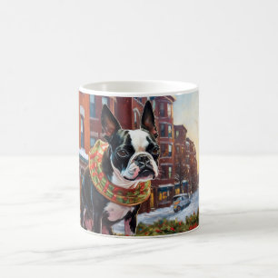 Boston Terrier Kerstfeest Seizoen Koffiemok