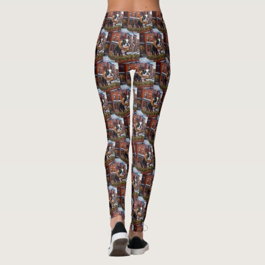 Boston Terrier Kerstfeest Seizoen Leggings (Achterkant)
