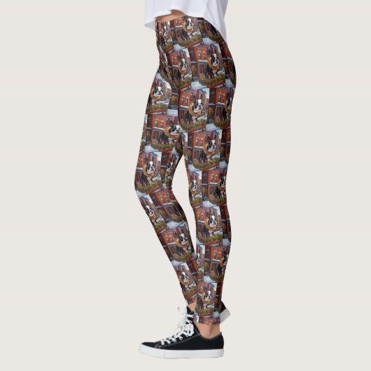 Boston Terrier Kerstfeest Seizoen Leggings (Links)
