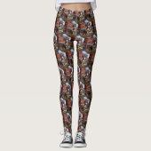 Boston Terrier Kerstfeest Seizoen Leggings (Voorkant)