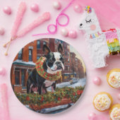 Boston Terrier Kerstfeest Seizoen Papieren Bordje (Feest)