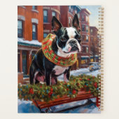 Boston Terrier Kerstfeest Seizoen Planner (Achterkant)