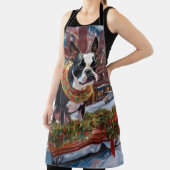 Boston Terrier Kerstfeest Seizoen Schort (Insitu)