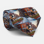 Boston Terrier Kerstfeest Seizoen Stropdas (Opgerold)