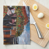 Boston Terrier Kerstfeest Seizoen Theedoek (Quarter Fold)