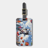 Boston Terrier Kerstfeest Sneeuwscène Bagagelabel (Voorkant verticaal)