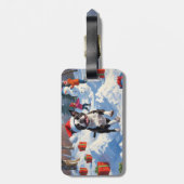 Boston Terrier Kerstfeest Sneeuwscène Bagagelabel (Achterkant verticaal)