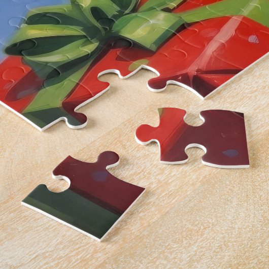 Boston Terrier Kerstfeest Sneeuwscène Legpuzzel (Zijkant)