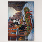 Boston Terrier Kerstfeestseizoen Legpuzzel (Verticaal)