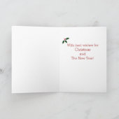 Boston Terrier Kerstgewei Feestdagen Kaart (Binnen)