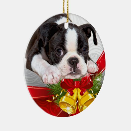 Boston Terrier Kersthangende Ornament (Rechts)